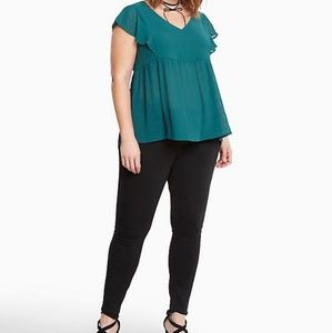 Torrid pleated flutter sleve blouse